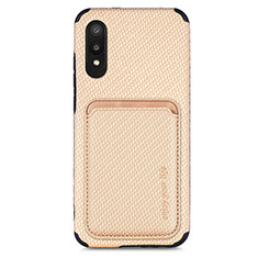 Custodia Silicone Ultra Sottile Morbida Cover con Magnetico S02D per Samsung Galaxy A02 Oro