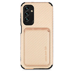 Custodia Silicone Ultra Sottile Morbida Cover con Magnetico S02D per Samsung Galaxy A04s Oro