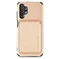 Custodia Silicone Ultra Sottile Morbida Cover con Magnetico S02D per Samsung Galaxy A32 4G Oro