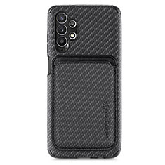 Custodia Silicone Ultra Sottile Morbida Cover con Magnetico S02D per Samsung Galaxy A32 5G Nero