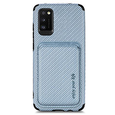 Custodia Silicone Ultra Sottile Morbida Cover con Magnetico S02D per Samsung Galaxy A41 Blu