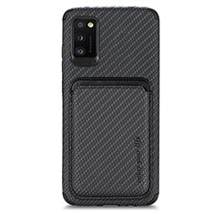 Custodia Silicone Ultra Sottile Morbida Cover con Magnetico S02D per Samsung Galaxy A41 Nero