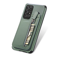 Custodia Silicone Ultra Sottile Morbida Cover con Magnetico S02D per Samsung Galaxy A52 4G Verde