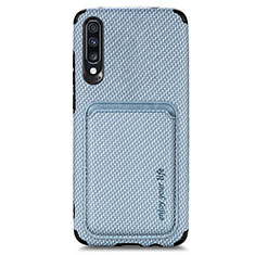 Custodia Silicone Ultra Sottile Morbida Cover con Magnetico S02D per Samsung Galaxy A70S Blu