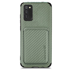 Custodia Silicone Ultra Sottile Morbida Cover con Magnetico S02D per Samsung Galaxy F02S SM-E025F Verde