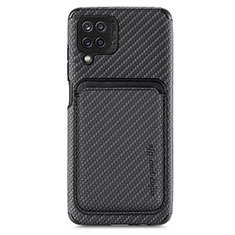 Custodia Silicone Ultra Sottile Morbida Cover con Magnetico S02D per Samsung Galaxy F12 Nero