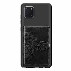 Custodia Silicone Ultra Sottile Morbida Cover con Magnetico S02D per Samsung Galaxy M60s Nero