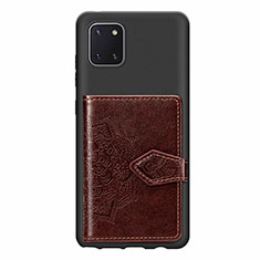 Custodia Silicone Ultra Sottile Morbida Cover con Magnetico S02D per Samsung Galaxy Note 10 Lite Marrone