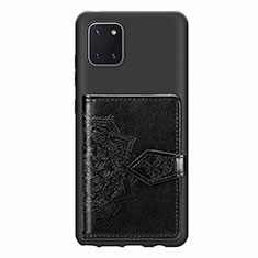 Custodia Silicone Ultra Sottile Morbida Cover con Magnetico S02D per Samsung Galaxy Note 10 Lite Nero