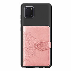 Custodia Silicone Ultra Sottile Morbida Cover con Magnetico S02D per Samsung Galaxy Note 10 Lite Rosa