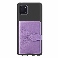 Custodia Silicone Ultra Sottile Morbida Cover con Magnetico S02D per Samsung Galaxy Note 10 Lite Viola
