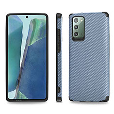 Custodia Silicone Ultra Sottile Morbida Cover con Magnetico S02D per Samsung Galaxy Note 20 5G Blu