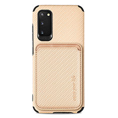 Custodia Silicone Ultra Sottile Morbida Cover con Magnetico S02D per Samsung Galaxy S20 5G Oro