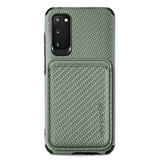 Custodia Silicone Ultra Sottile Morbida Cover con Magnetico S02D per Samsung Galaxy S20 Verde