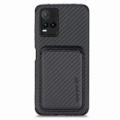 Custodia Silicone Ultra Sottile Morbida Cover con Magnetico S02D per Vivo Y21 Nero