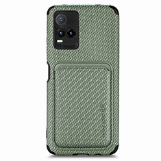 Custodia Silicone Ultra Sottile Morbida Cover con Magnetico S02D per Vivo Y21 Verde