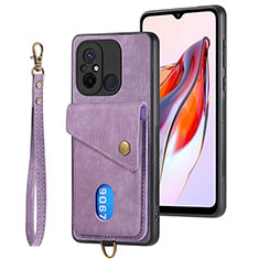 Custodia Silicone Ultra Sottile Morbida Cover con Magnetico S02D per Xiaomi Poco C55 Viola