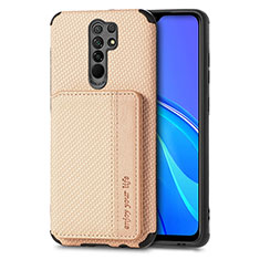 Custodia Silicone Ultra Sottile Morbida Cover con Magnetico S02D per Xiaomi Poco M2 Oro