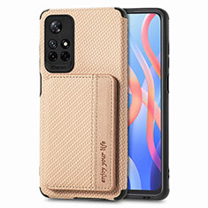 Custodia Silicone Ultra Sottile Morbida Cover con Magnetico S02D per Xiaomi Poco M4 Pro 5G Oro