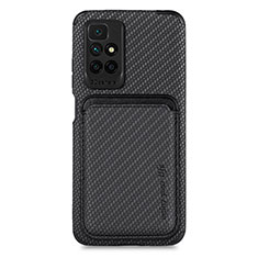 Custodia Silicone Ultra Sottile Morbida Cover con Magnetico S02D per Xiaomi Redmi 10 (2022) Nero