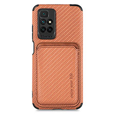 Custodia Silicone Ultra Sottile Morbida Cover con Magnetico S02D per Xiaomi Redmi Note 11 4G (2021) Marrone