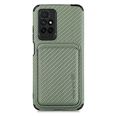 Custodia Silicone Ultra Sottile Morbida Cover con Magnetico S02D per Xiaomi Redmi Note 11 4G (2021) Verde