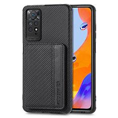 Custodia Silicone Ultra Sottile Morbida Cover con Magnetico S02D per Xiaomi Redmi Note 11 Pro 4G Nero