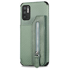 Custodia Silicone Ultra Sottile Morbida Cover con Magnetico S02D per Xiaomi Redmi Note 11 SE 5G Verde