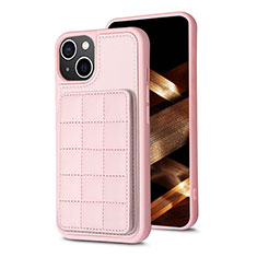 Custodia Silicone Ultra Sottile Morbida Cover con Magnetico S03D per Apple iPhone 14 Oro Rosa