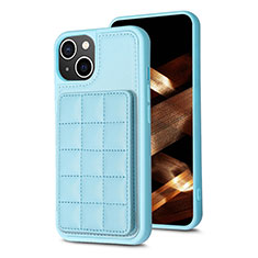 Custodia Silicone Ultra Sottile Morbida Cover con Magnetico S03D per Apple iPhone 15 Plus Cielo Blu