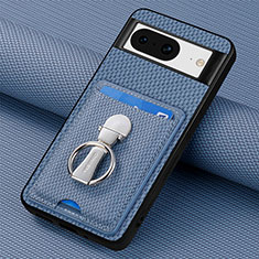 Custodia Silicone Ultra Sottile Morbida Cover con Magnetico S03D per Google Pixel 8 5G Blu