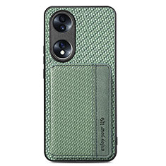 Custodia Silicone Ultra Sottile Morbida Cover con Magnetico S03D per Huawei Honor 70 5G Verde