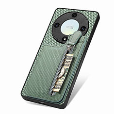 Custodia Silicone Ultra Sottile Morbida Cover con Magnetico S03D per Huawei Honor X9a 5G Verde