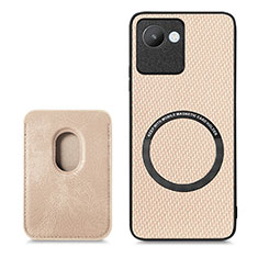 Custodia Silicone Ultra Sottile Morbida Cover con Magnetico S03D per Realme C30 Oro