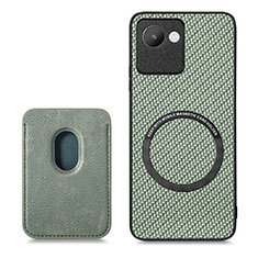 Custodia Silicone Ultra Sottile Morbida Cover con Magnetico S03D per Realme C30 Verde