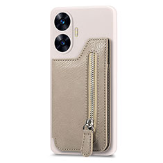 Custodia Silicone Ultra Sottile Morbida Cover con Magnetico S03D per Realme C55 Khaki