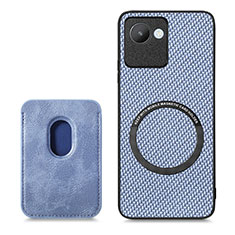 Custodia Silicone Ultra Sottile Morbida Cover con Magnetico S03D per Realme Narzo 50i Prime Blu