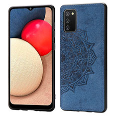 Custodia Silicone Ultra Sottile Morbida Cover con Magnetico S03D per Samsung Galaxy A03s Blu