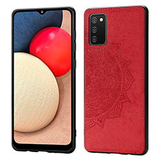 Custodia Silicone Ultra Sottile Morbida Cover con Magnetico S03D per Samsung Galaxy A03s Rosso