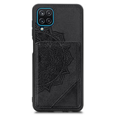 Custodia Silicone Ultra Sottile Morbida Cover con Magnetico S03D per Samsung Galaxy A12 Nero