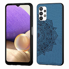 Custodia Silicone Ultra Sottile Morbida Cover con Magnetico S03D per Samsung Galaxy A32 5G Blu