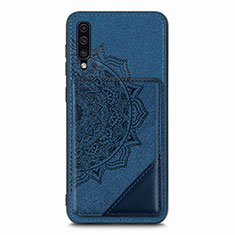 Custodia Silicone Ultra Sottile Morbida Cover con Magnetico S03D per Samsung Galaxy A50 Blu