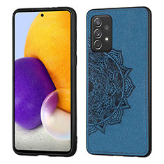 Custodia Silicone Ultra Sottile Morbida Cover con Magnetico S03D per Samsung Galaxy A52s 5G Blu