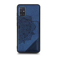 Custodia Silicone Ultra Sottile Morbida Cover con Magnetico S03D per Samsung Galaxy A71 4G A715 Blu