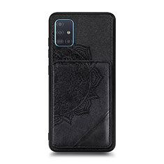 Custodia Silicone Ultra Sottile Morbida Cover con Magnetico S03D per Samsung Galaxy A71 4G A715 Nero