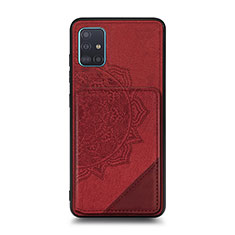 Custodia Silicone Ultra Sottile Morbida Cover con Magnetico S03D per Samsung Galaxy A71 4G A715 Rosso