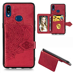 Custodia Silicone Ultra Sottile Morbida Cover con Magnetico S03D per Samsung Galaxy M01s Rosso