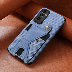Custodia Silicone Ultra Sottile Morbida Cover con Magnetico S03D per Samsung Galaxy M13 4G Blu