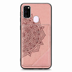 Custodia Silicone Ultra Sottile Morbida Cover con Magnetico S03D per Samsung Galaxy M30s Oro Rosa