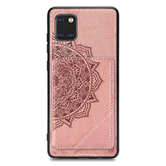 Custodia Silicone Ultra Sottile Morbida Cover con Magnetico S03D per Samsung Galaxy M60s Oro Rosa